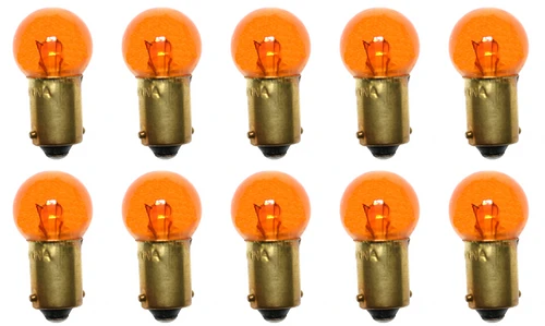 Box of 10 #1895A Lamp 1895 Amber Auto Bulb Lightbulb 14V 3.78W 0.27A BA9s