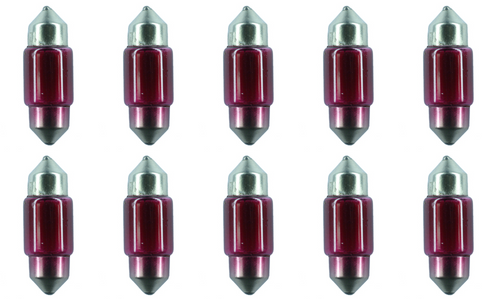 Box of 10 #3175R Lamp 3175 Red Auto Bulb Automotive