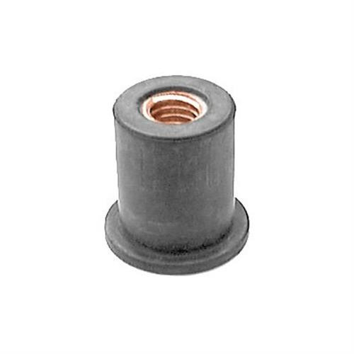Well Nut M6-1.0 Thread, 0.63" Head Dia, 0.5" Hole, 0.630" Length (Qty: 4)