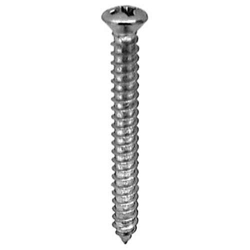 Tapping Screw #8 X 1-1/2" Phillips Oval #6 Head, Chrome Finish (Qty:100)