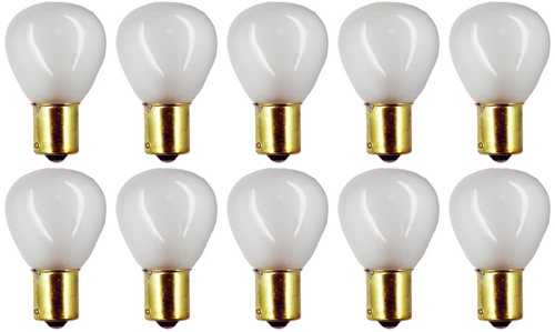 Box of 10 #1143IF = 1143 Internally Frosted Lamp Auto Bulb 12.5V 24.75W BA15s