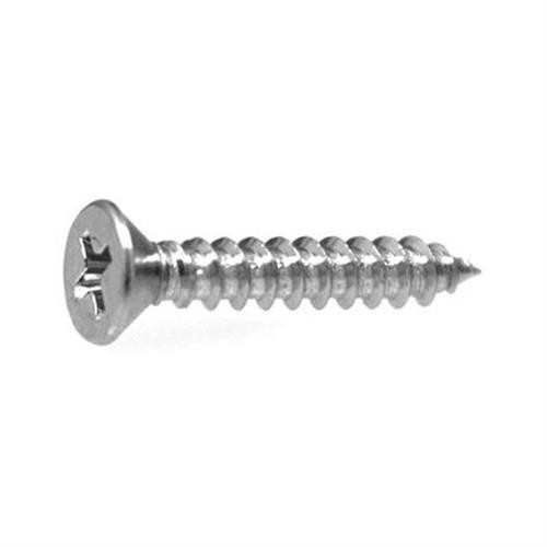 Tapping Screw #6 x 1/2", Phillips Flat Head, Zinc (Qty: 100)