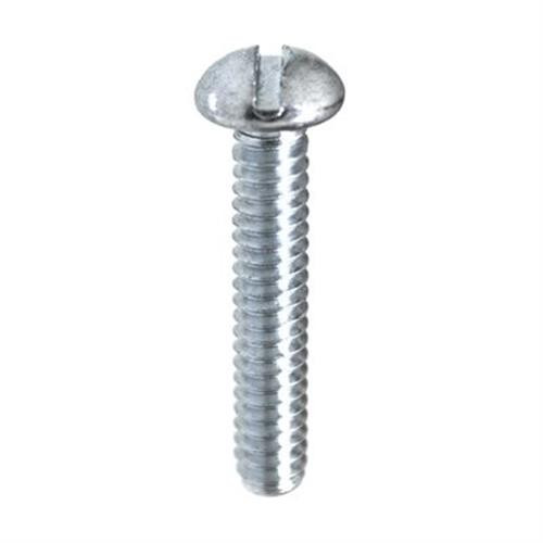 Machine Screw, #6-32 x 1/2", Slotted Round Head, Zinc (Qty: 100)