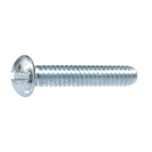 Machine Screw, #12-24 x 1/2", Slotted Round Head, Zinc (Qty: 100)