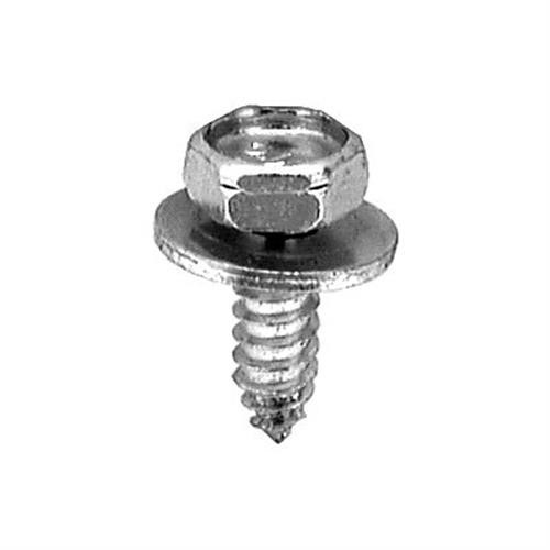 Tapping Screw #14 x 1", Indented 3/8" Hex Head, SEMS, Zinc (Qty: 100)