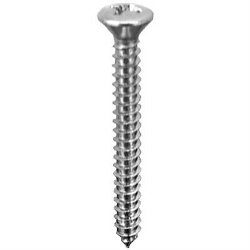 Tapping Screw #8 x 1-1/2 Phillips Oval Head, Chrome (Qty: 100)