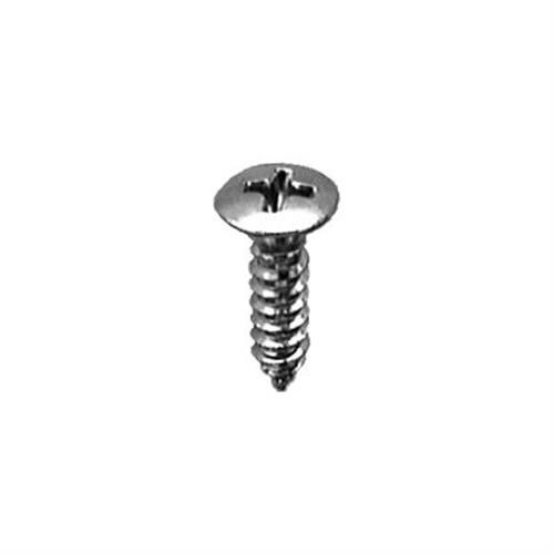 Tapping Screw #6 x 3/8", Phillips Oval #4 Head, Chrome (Qty: 100)