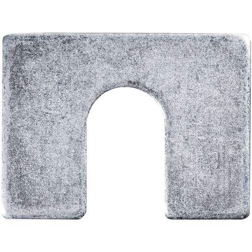 Shim 1/8" thick,2" x 1-1/2" x 1/8" With 5/8" Slot, Zinc (Qty: 50)