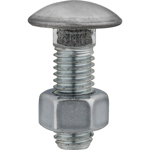 Bumper Bolt & Nut, 7/16-14 x 1-1/2", Stainless Steel Capped Round Head (Qty: 10)
