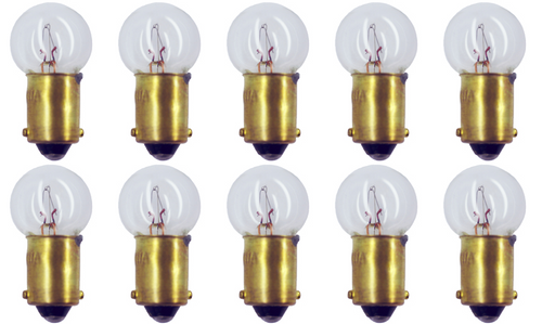 Box of 10 #57 Lamp Auto Bulb Automotive Lightbulb 14V, 3.36W, BA9s base, G-4.5