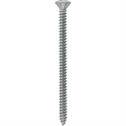 Tapping Screw #8 x 2-1/2", Phillips Oval Head, Zinc (Qty: 100)