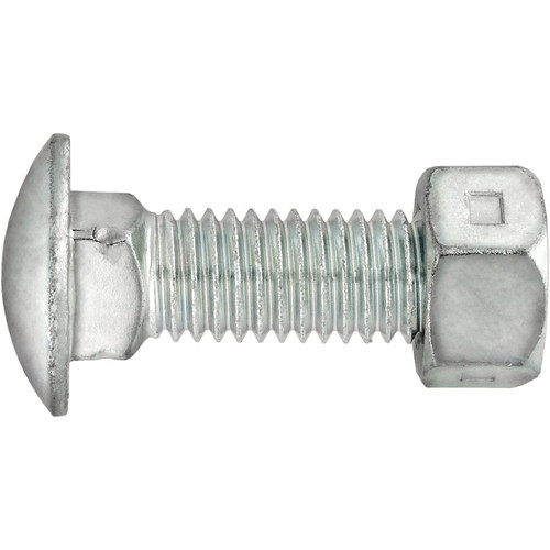 Bumper Bolt & Lock Nut 7/16-14 x 1-1/2", Stainless Steel Cap, Zinc (Qty: 25)