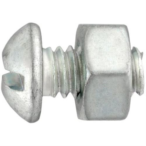Round Head Stove Bolt With Hex Nut 3/16" x 3/4" (Qty: 100)