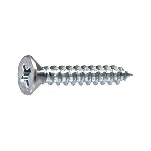 Tapping Screw #8 x 7/16", Phillips Flat #6 Head, Zinc (Qty: 100)
