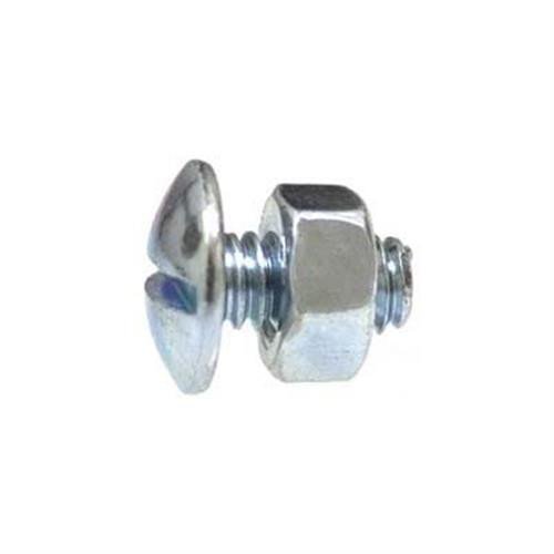 License Plate Screw & Nut 1/4"-20 x 1/2", Slotted Truss Head, Zinc (Qty: 100)