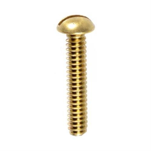 Machine Screw #10-32 x 5/8" Slotted Round Head, Brass (Qty: 100)