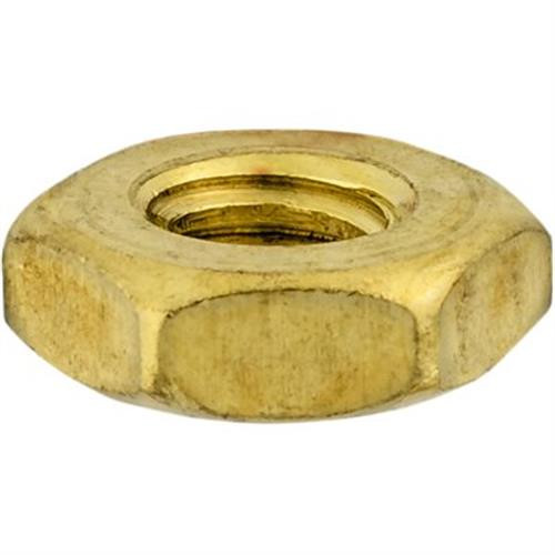 Hex Machine Screw Nut #10-24, Brass, 3/8" Hex (Qty: 100)
