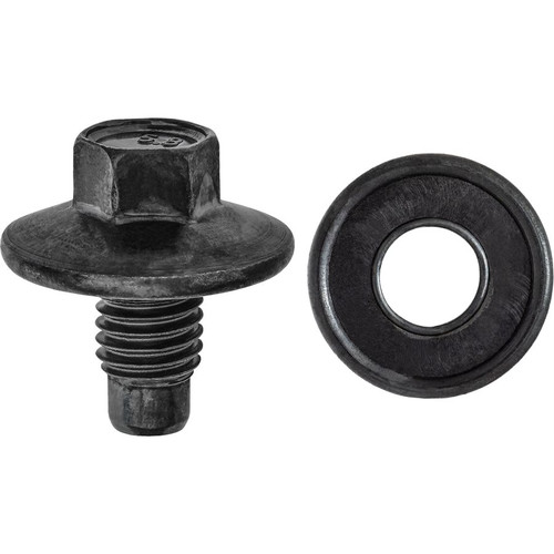 M12-1.75 Oil Drain Plug With Gasket, Black Zinc for GM 21006725 (Qty: 2)