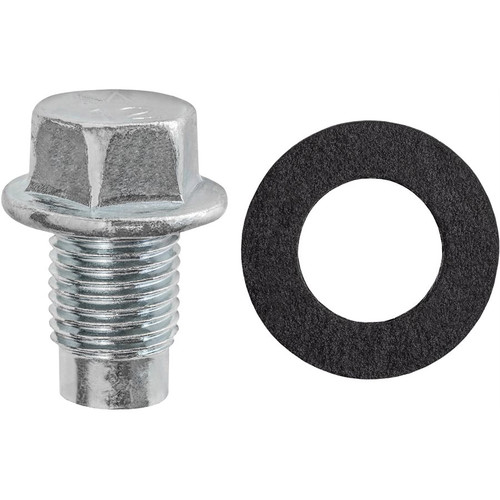 M12-1.25 Oil Drain Plug With Gasket, Steel, Zinc Finish (Qty: 5)