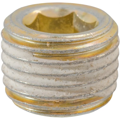 1/4"-19  Brass British Pipe Plug, 10mm Long, With Sealant, Marli (Qty: 10)