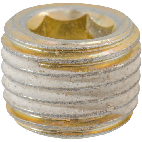 1/4"-19  Brass British Pipe Plug, 10mm Long, With Sealant, Marli (Qty: 10)