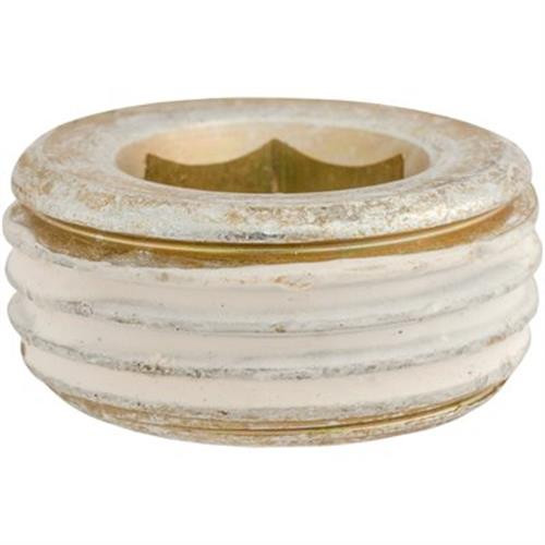 1/2"-14 Brass British Pipe Plug, 10mm Long, With Sealant, Marli (Qty: 10)