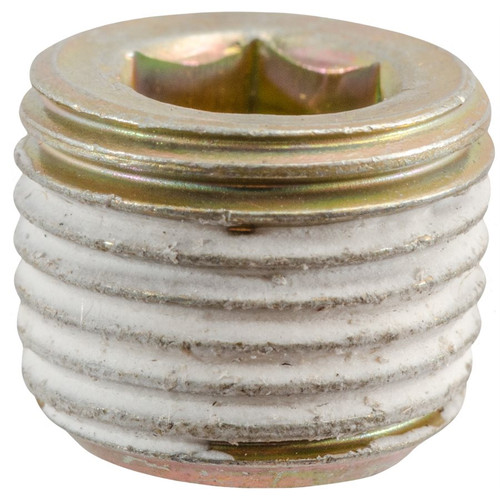 1/8"-28 Brass Japanese Pipe Plug, 8mm Long, With Sealant, Marli (Qty: 25)