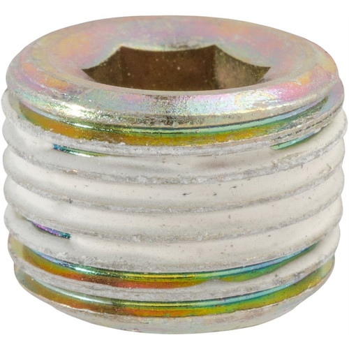 1/2"-14 Brass Japanese Pipe Plug, 15mm Long, With Sealant, Marli (Qty: 10)