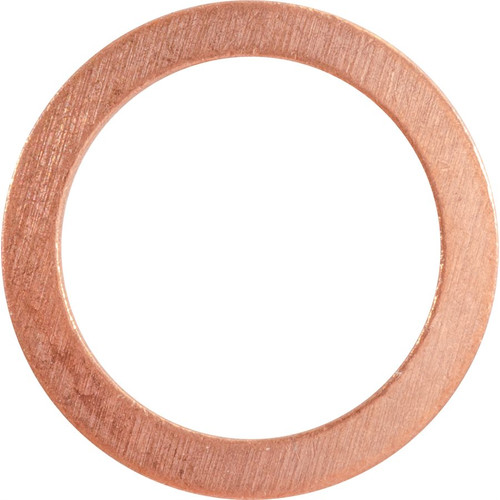 Copper Gasket  M10 x M14, 10.26mm Id, 13.7mm OD, 0.9mm Thick (Qty: 25)