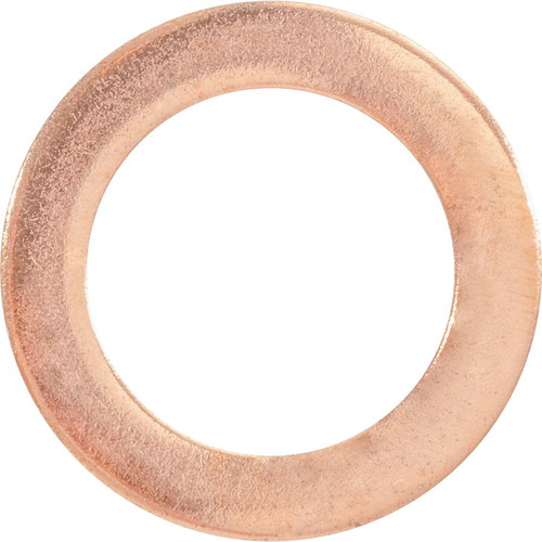 Copper Gasket, M12 x M18, 12.1mm ID, 18.1mm OD, 1.8 mm Thick (Qty: 10)