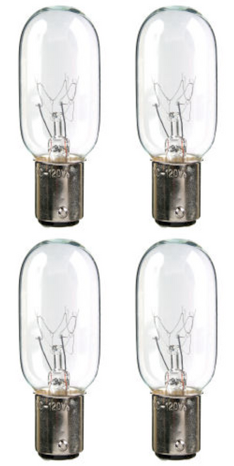 Four Bulbs 25T8DC Clear 25 Watt 130 Volt Bayonet Base BA15d 25W, Microwave etc