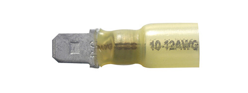 12-10 AWG Yellow Crimp+Seal 1/4" Male Quick-Disconnect Terminal(Qty 50)