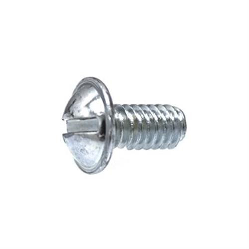 1/4"-20 x 1/2" License Plate Bolt, Round Washer Head, Slotted, Zinc (Qty: 100)