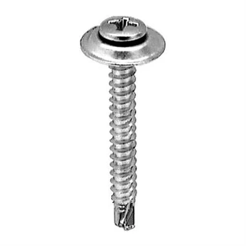 Tapping Screw #8-18 x 1-1/4  Phillips Oval Sems Countersunk, Chrome (Qty: 50)