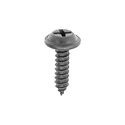Tapping Screw #6 x 1", Phillips Flat Top Washer Head, Black (Qty: 100)