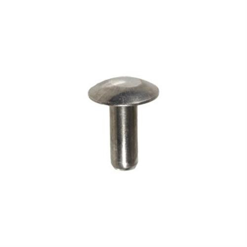3/16" x 3/8" Solid Aluminum Brazier Head Rivet, 15/32" Head Diameter (Qty: 100)