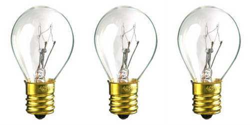 3 Bulbs 40S11N Clear Light Bulb, 40 Watt 120 Volt E17 Intermediate Base