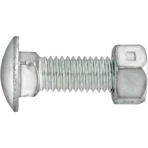 Bumper Bolt & Lock Nut, 7/16"-14 x 1", Stainless Steel Cap, Zinc (Qty: 25)