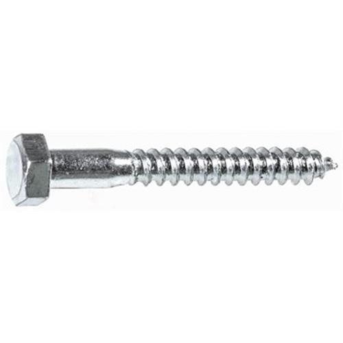 3/8" x 4" Hex Head Lag Screw, Zinc (Qty: 25)