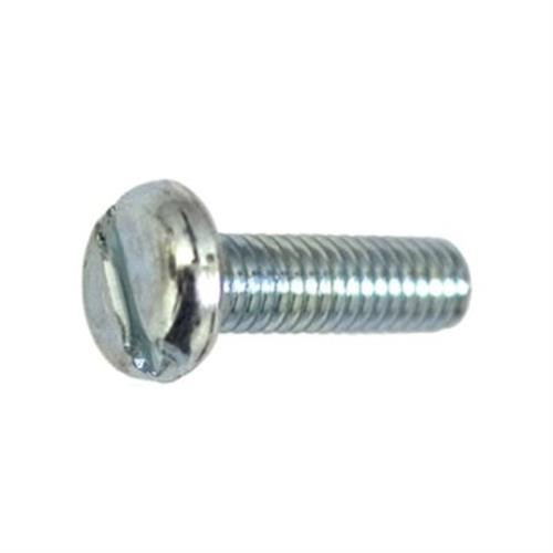 M6-1.0 x 12mm Machine Screws, DIN 85, Pan Head, Slotted, Zinc (Qty: 25)
