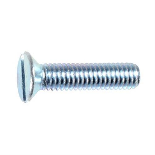 M4-0.7 x 25mm Machine Screws, DIN 963, Flat Head, Slotted, Zinc (Qty: 25)