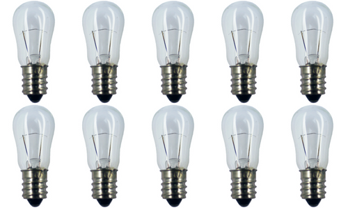 Box of 10 Bulbs 6 Watt 6 Volt Screw Base E12 Clear 6S6/6V