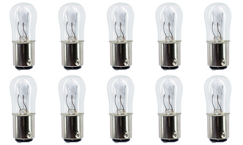 Box of 10 Bulbs 6 Watt 48 Volt Bayonet Base BA15d Clear 6S6DC/48V