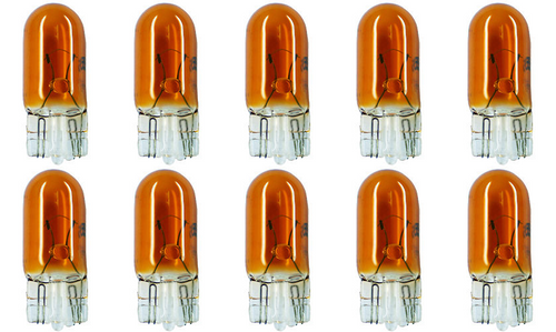 Box of 10 #194A (Amber) Lamp Auto Bulb Lightbulb Bulbs 14V 3.78W 0.27A