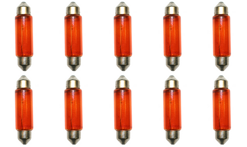 Box of 10 Bulbs #E211-2A Automotive Festoon Lightbulb 12.8V 12.4W
