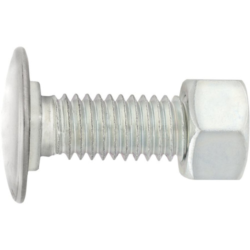 Bumper Bolt 3/8"-16 x 1", Lock Nut, Stainless Steel Cap, Pan Head, (Qty: 25)