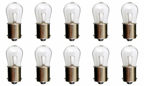 Box of 10 Bulbs 6 Watt 12 Volt Bayonet Base BA15s Clear 6S6SC/12V