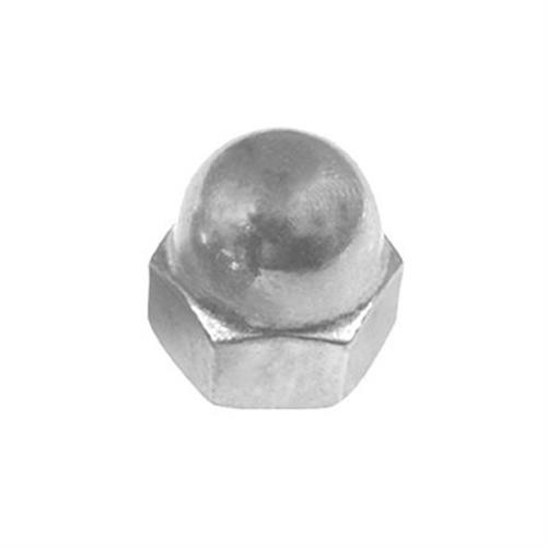 #10-32 x 3/8" Steel Acorn Cap Nut, Nickel (Qty: 100)