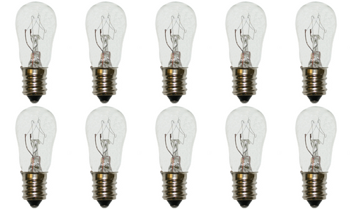 Box of 10 Bulbs 3S6/5 Bulb 3 Watt 120 Volt Candelabra E12 Screw Base 120V 3W 3S6