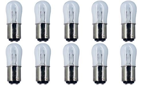 Box of 10 Bulbs 6 Watt 120 Volt Bayonet Base BA15d Clear 6S6DC/120V